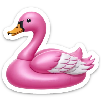 pink swan inflatable sticker