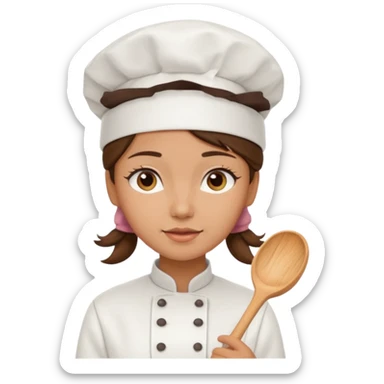 Young female baker – wearing white chef hat

 sticker