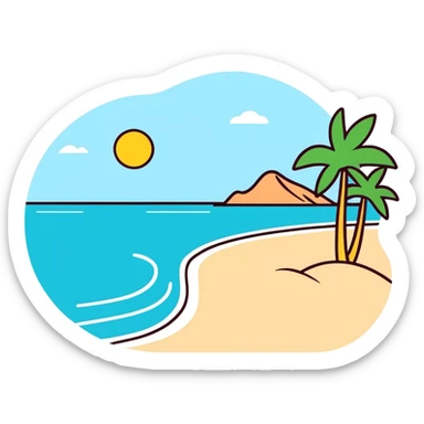 Family of four finally reunited at the beach sticker
