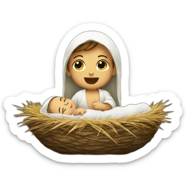 baby jesus in the manger sticker