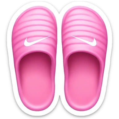 slippers like a big pink nike sticker