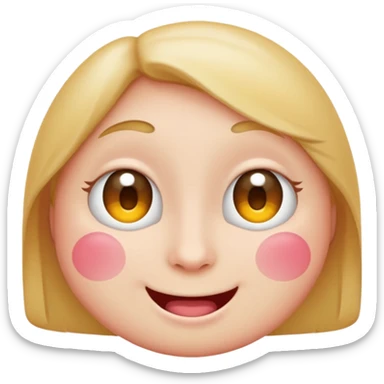 một emoji cảm xúc hạnh phúc, chỉ gồm 2 mắt trắng, má hồng sticker