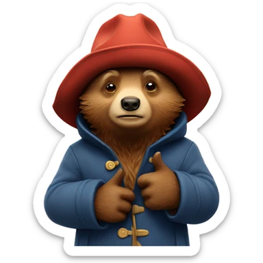 Paddington bear middle finger sticker
