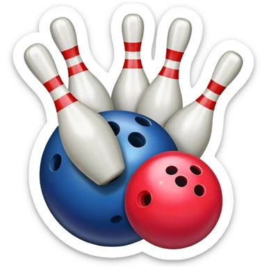 Bowling ball with pins sticker