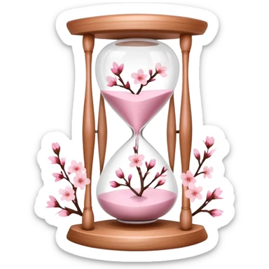Pastel Pink Cherry Blossom Sakura hourglass sticker