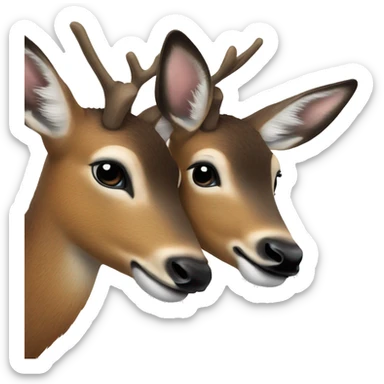 two deers kissing sticker