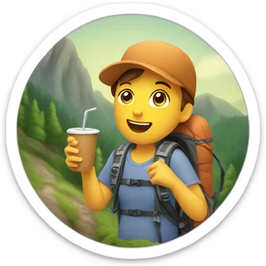 Hiking and eating at the same time sticker