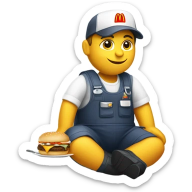 Fat aircraft mechanic eating McDonald’s  sticker