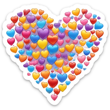 A poster that says I love you with hearts raining down  sticker