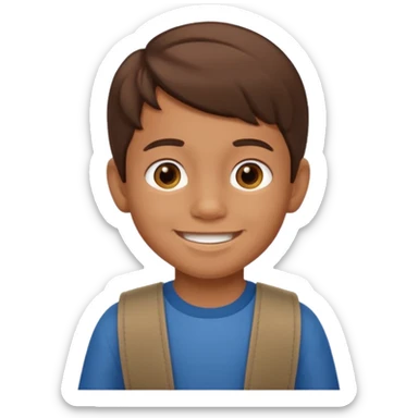 A 5 year old mexican boy with brown hair sticker