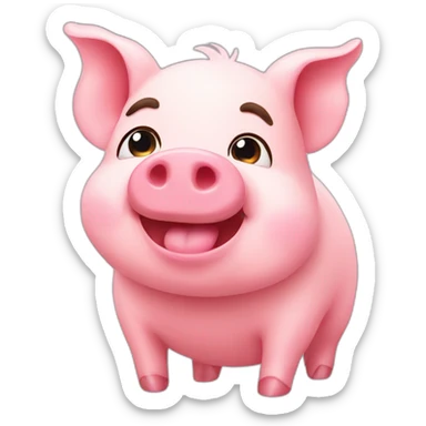 Cute pig in love sticker