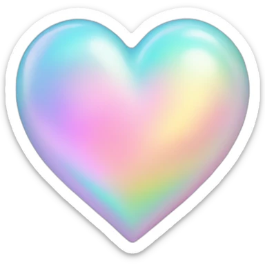 Pastel iridescent heart sticker