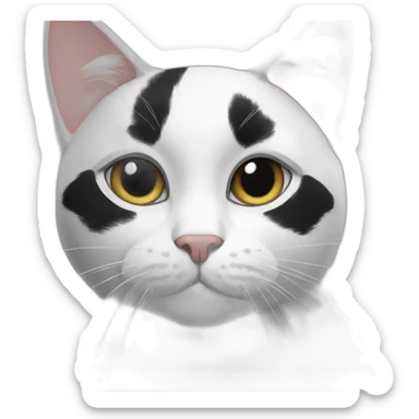 Black and white cat with adidas sticker