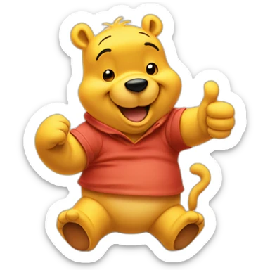 Winnie the pooh doing a thumbs up sticker