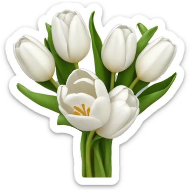 white tulip bouquet  sticker