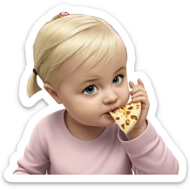 blonde girl enjoying her meal sticker