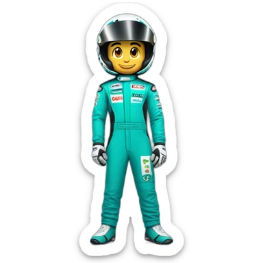 Blue Yoshi in Mercedes AMG Petronas racing suit sticker