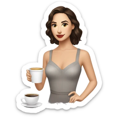 Gal Gadot serving coffee sticker