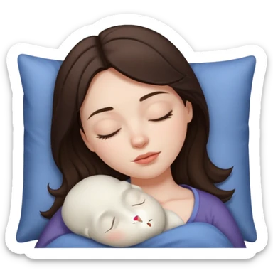 Brunette girl sleeping sticker