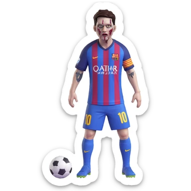 Lionel Messi as a zombie sticker