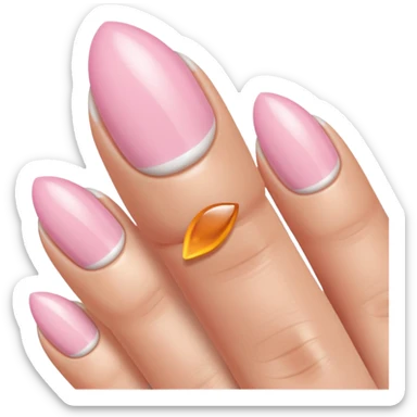 French tip nails, almond shaped sticker