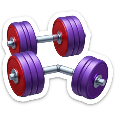 one purple red dumbbell, fitness weight sticker