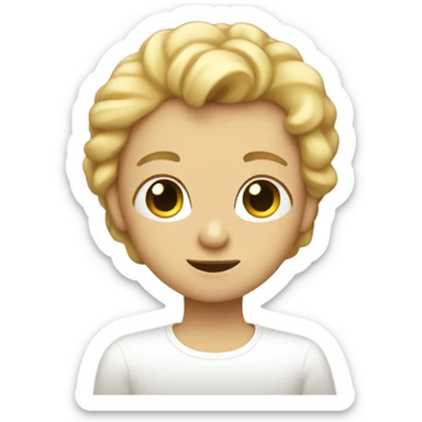 White and gold cute emojis  sticker