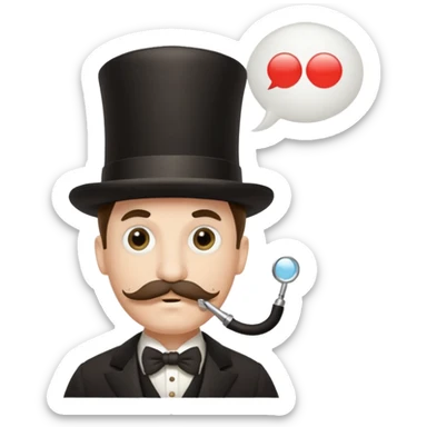 Fancy man with top hat and mustache and wearing monocle, and having a speech bubble saying so be it sticker