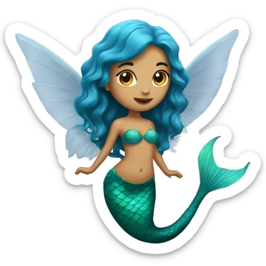 A mermaid with wings sticker