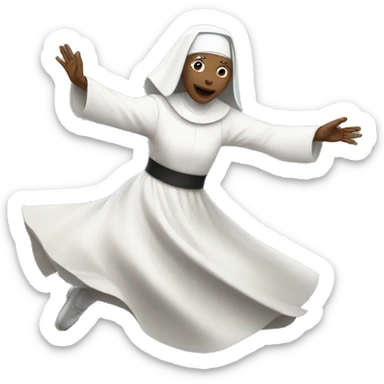 white Nun dancing  sticker