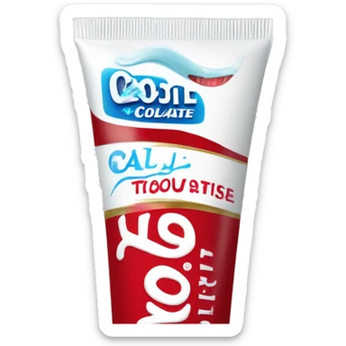 toothpaste with brand name COLGATE written on the tube clearly sticker