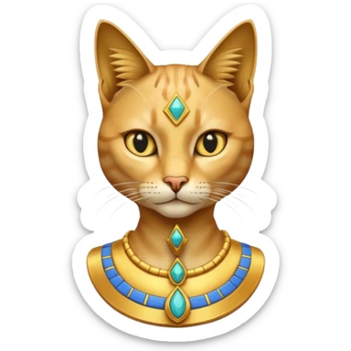 cat wear Bust of Nefertiti sticker