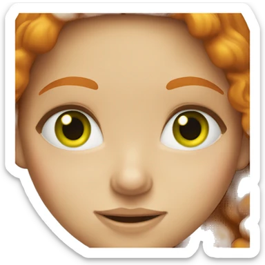 Ginger girl with green eyes  sticker