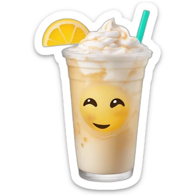 Summer moon iced vanilla latte in a clear cup with logo sticker