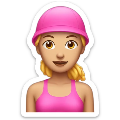 woman with pink swimcap sticker