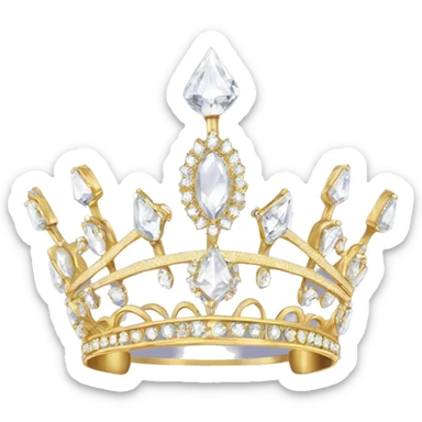 diamond crystal tiara gold dainty sparkle sticker