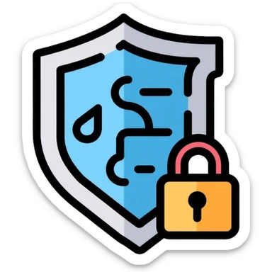 SecureNet VPN logo with shield, lock, and network tunnel icon sticker