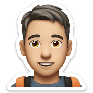 Boy with pig nose and ears out on town  sticker