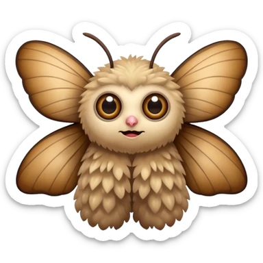 make a cute fluffy moth emoji sticker