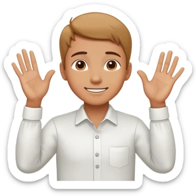 I need a person asking for something saying please with their hand together sticker