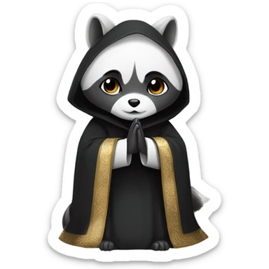 Raccoon nun sticker