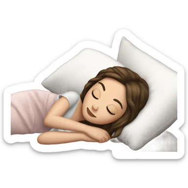 sleeping beauty brunette white girl with a silk pillow sticker