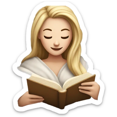 White Girl relaxed reading a book under a blanket with coffee in her hands sticker
