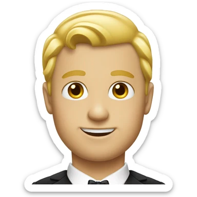 Blonde gentleman in tuxedo  sticker