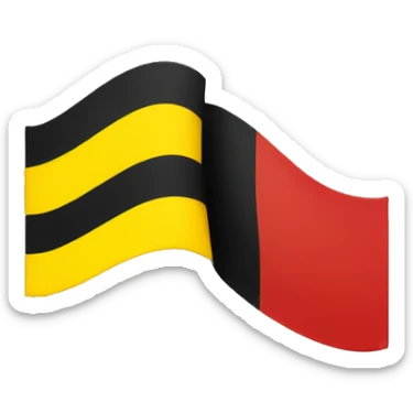 A flag A wavy black and red rectangle with a medium sized yellow circle in the middle sticker
