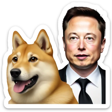 elon musk with doge sticker