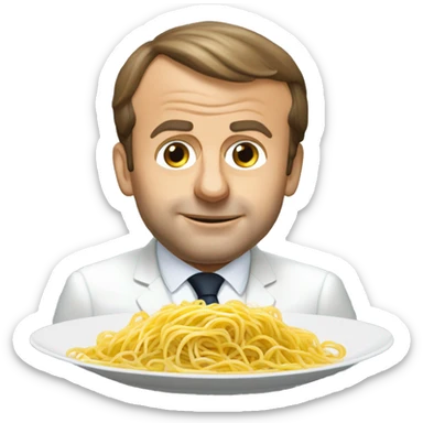 Emmanuel macron mangeant des spaghettis sticker