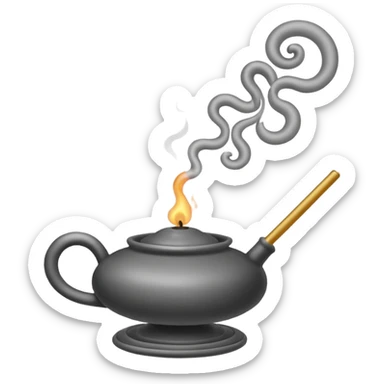 Burning incense sticker