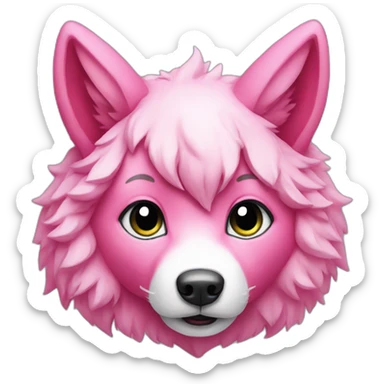 pink strawberry wolf sticker