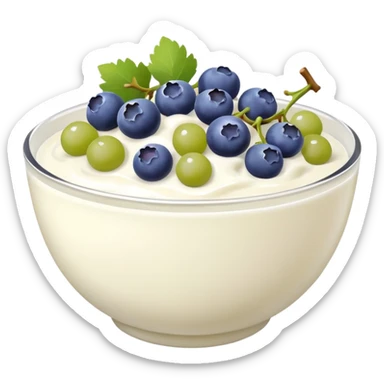 yoghurt bowl with grapes and blueberries sticker